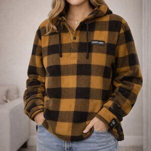 Country Liberty XS Buffalo Plaid Fleece Hooded Pullover